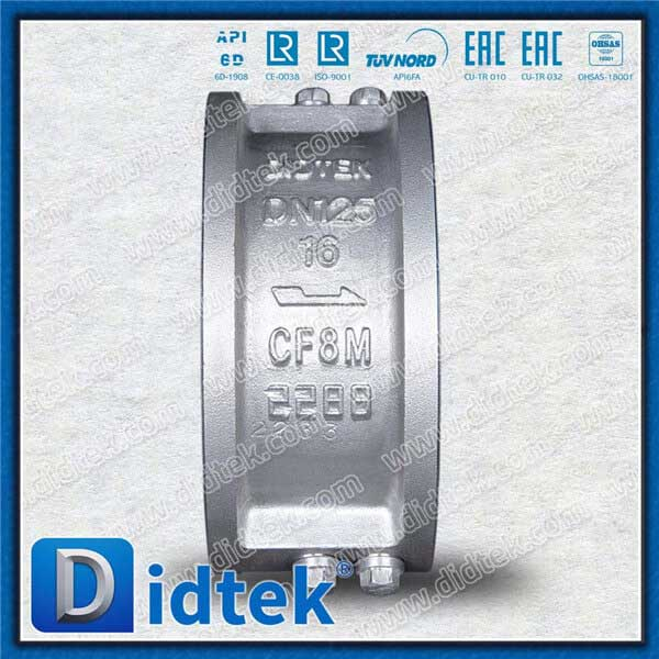 Van kiểm tra wafer tấm đôi bằng thép không gỉ có niêm phong EPDM