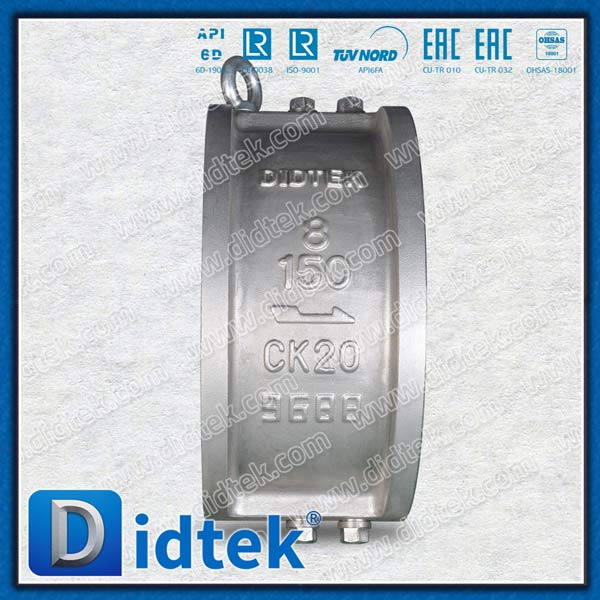 Van một chiều wafer tấm kép 8 '' 150LB CK20 SS