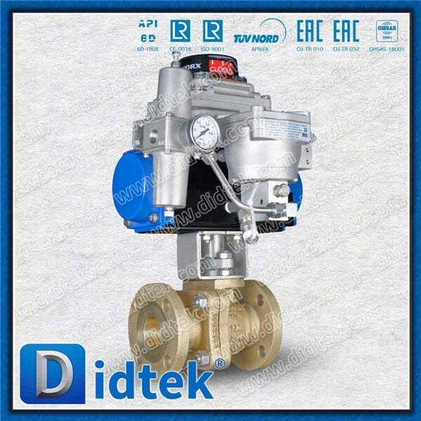 Nhôm đồng C95800 Van bi niêm phong mềm nổi được kích hoạt bằng khí nén