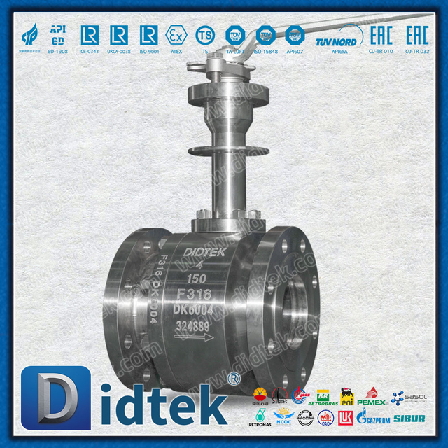 Didtek F316 Bằng tay bằng thép không gỉ Vận hành Van bi đông lạnh mặt bích