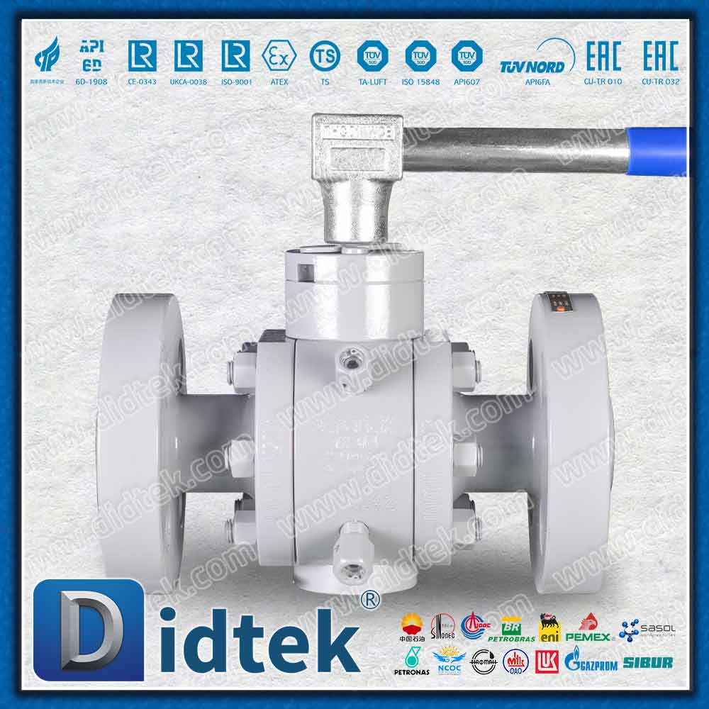 Van bi Trunnion tay cầm ba chiều áp suất cao lỗ khoan nhỏ