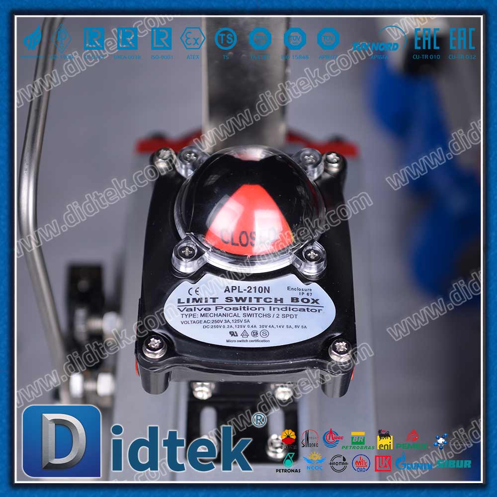Hoạt động đơn lẻ với Van bi điều khiển bằng khí nén hồi xuân có gắn ISO 