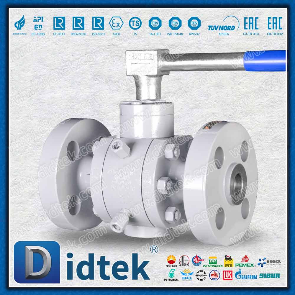 Van bi Trunnion tay cầm ba chiều áp suất cao lỗ khoan nhỏ