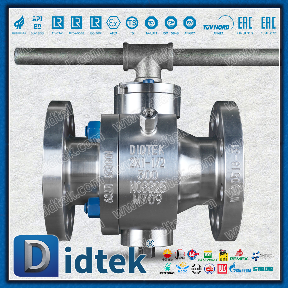 Didtek Necking Double-Direction Lip Hợp kim đặc biệt Inconel 825 Van bi Trunnion