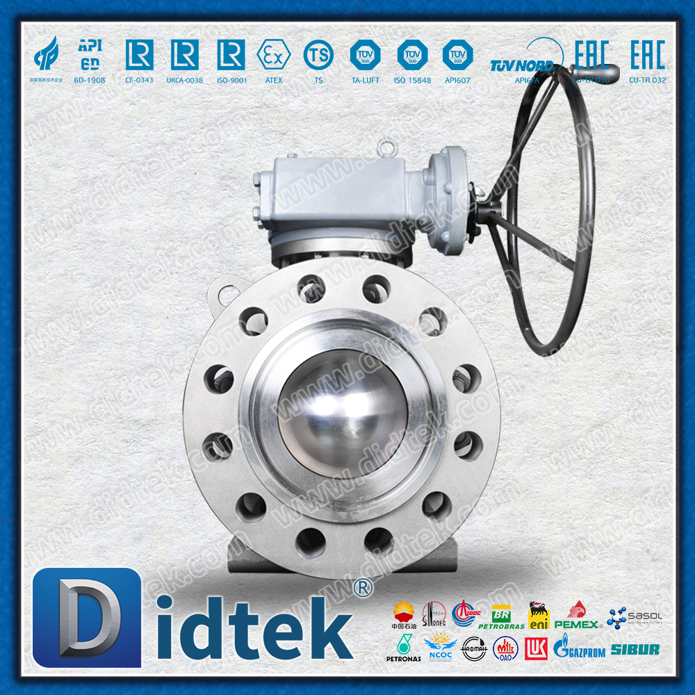  Didtek Flange Full Bore Thép rèn áp suất cao A105 Van bi gắn trên trục 