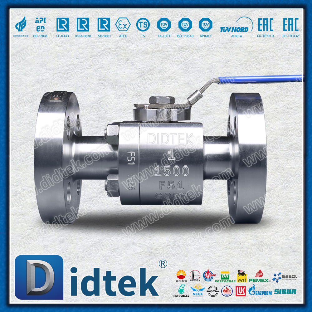 F51 Duplex Thép không gỉ Class1500 Van bi nổi RF rèn áp suất cao