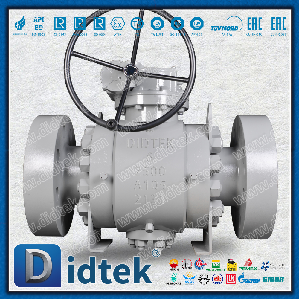 Didtek Mặt bích 6 inch 2500LB Van bi DBB Trunnion rèn