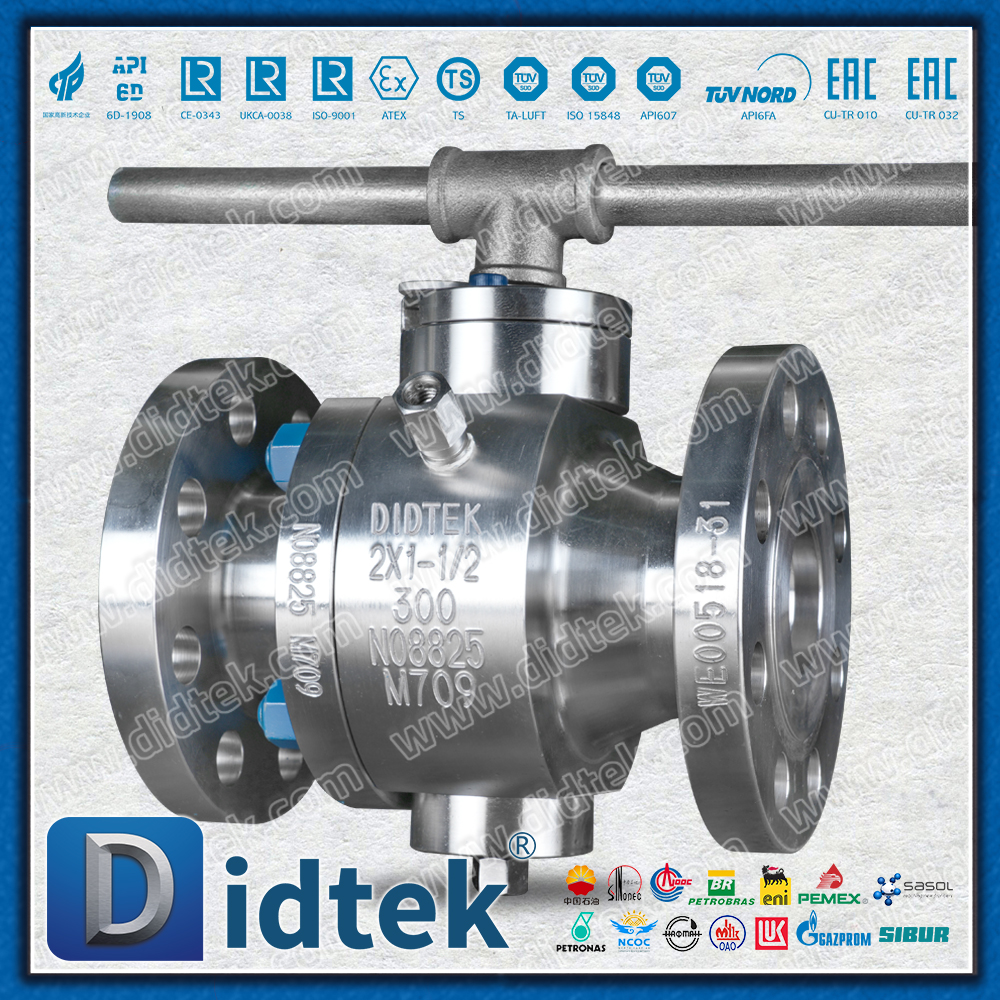 Didtek Necking Double-Direction Lip Hợp kim đặc biệt Inconel 825 Van bi Trunnion