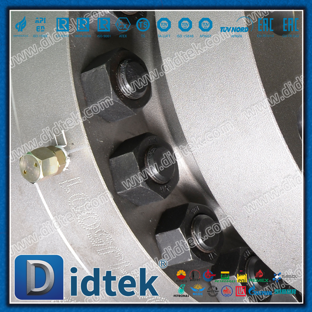  Didtek Flange Full Bore Thép rèn áp suất cao A105 Van bi gắn trên trục 