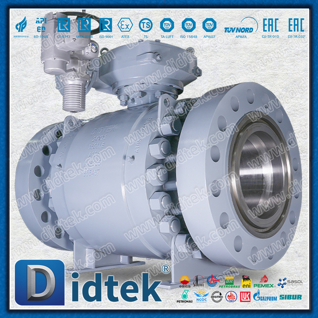 Van bi điện Auma gắn trên Trunnion của ESD Marine Engineering cho khí áp suất cao