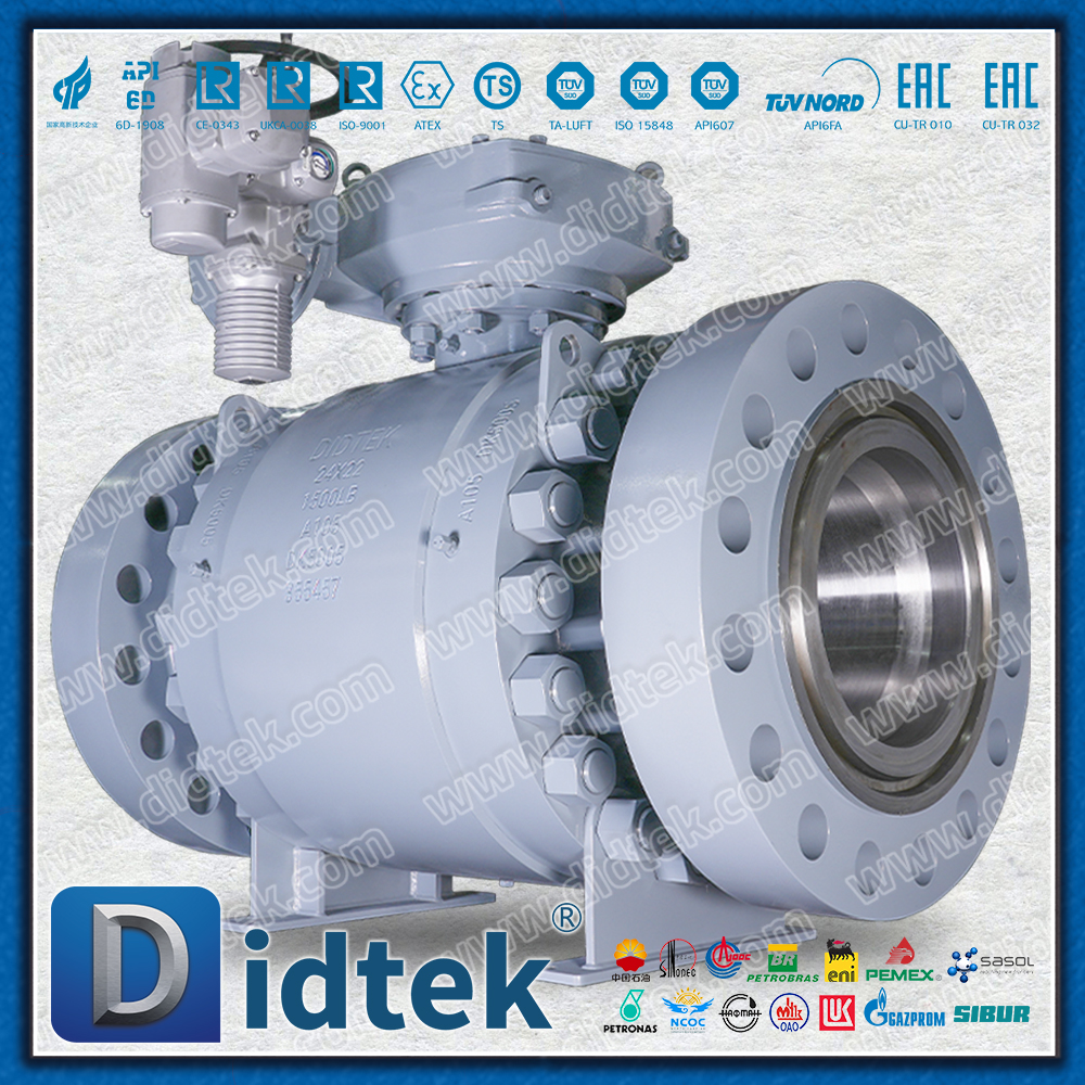 Van bi điện Auma gắn trên Trunnion của ESD Marine Engineering cho khí áp suất cao