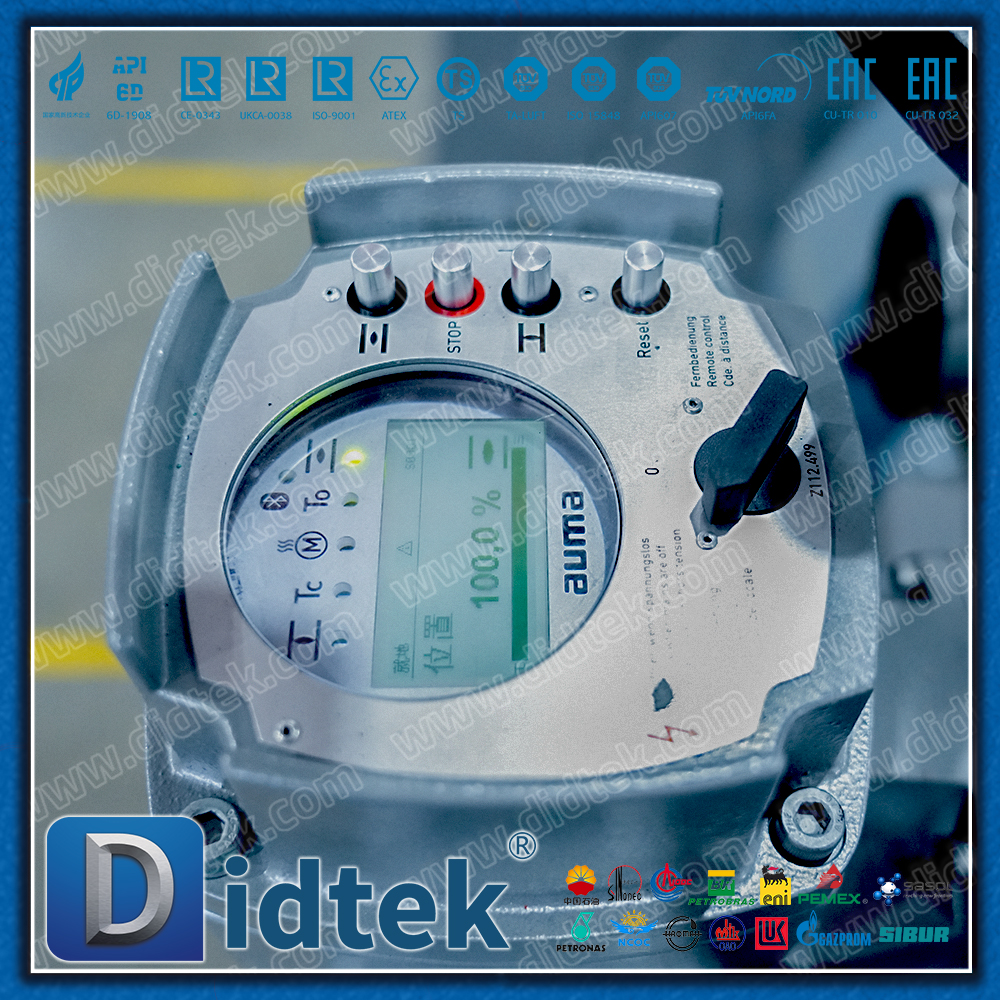 Van bi điện Auma gắn trên Trunnion của ESD Marine Engineering cho khí áp suất cao